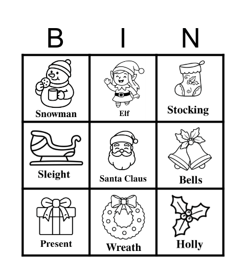 Chrismas Bingo Card
