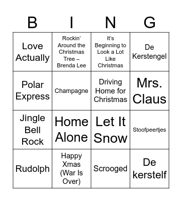 Finance kerst bingo Card