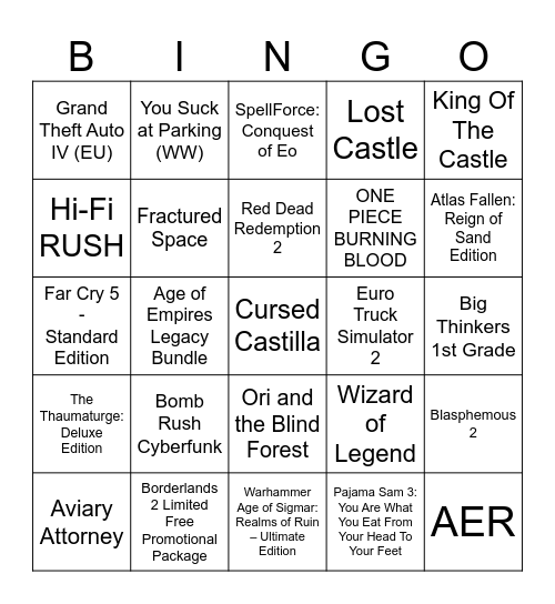 !00% Bingo Card