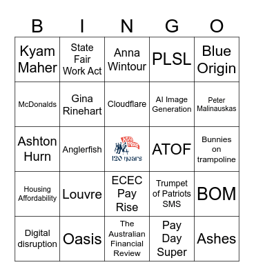 ASU Member Conference 2025 Bingo Card