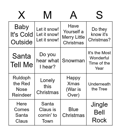 Christmas Bingo Card