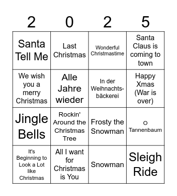 Christmas Party Bingo Card