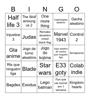 Bingo Tga Bingo Card
