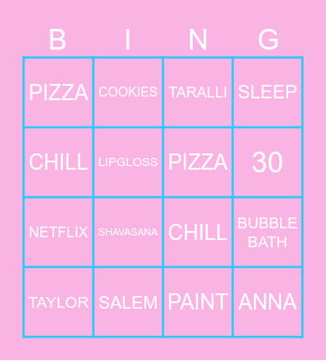 BINGO ANNA Bingo Card