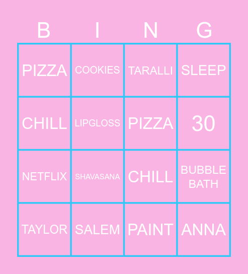 BINGO ANNA Bingo Card