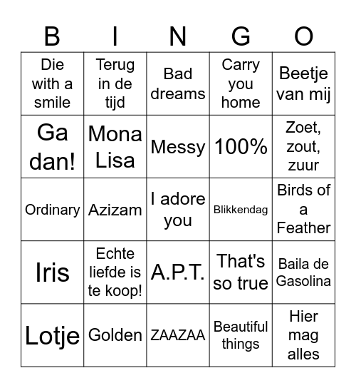 Bingo 2025! Bingo Card