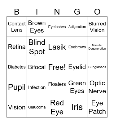 Ophthalmology Bingo Card
