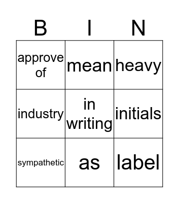 H3 u3 lesson 11 Bingo Card