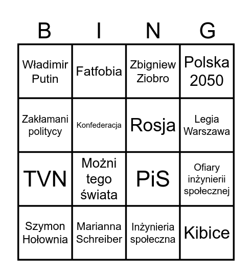 Saleta Bingo Card
