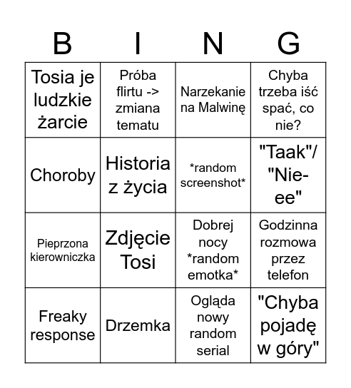 GOSIA DAILY BINGO Card