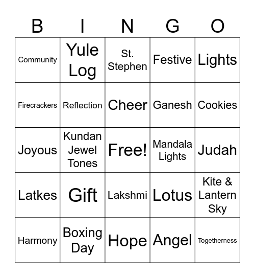 Holiday Fun Celebration - 2025 December All Team Meeting Bingo Card