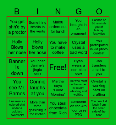 Do you hear what I hear Bingo Card