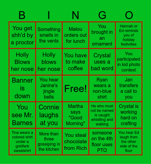 Do you hear what I hear Bingo Card