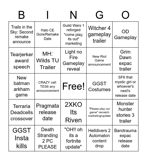 pyBingo Card
