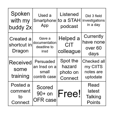 Jan Bingo 'Fun'!! Bingo Card