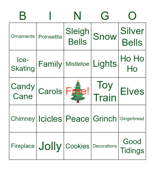 Holiday Bingo Card
