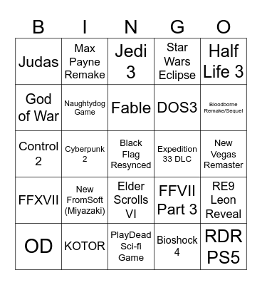 TGA Reveals Bingo Card