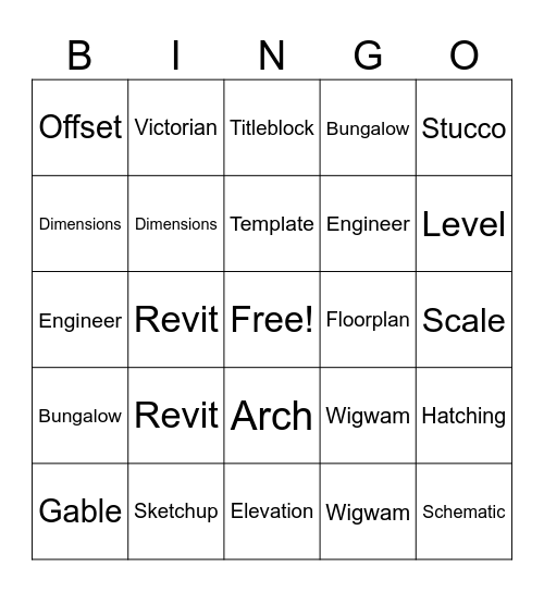 Architecture Bingo Card