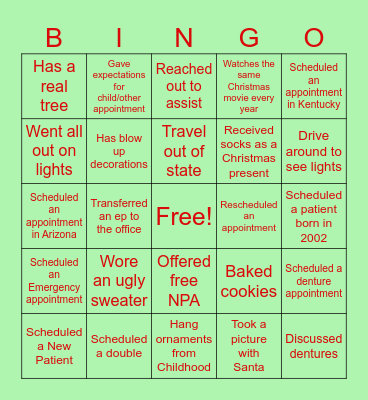 Christmas Bingo Card