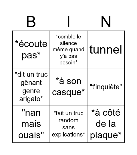 Léonie Bingo Card
