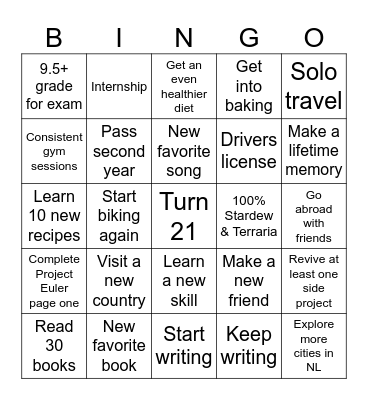 2026 Bingo Card
