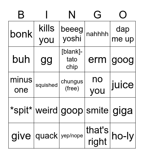 romacen bingo Card