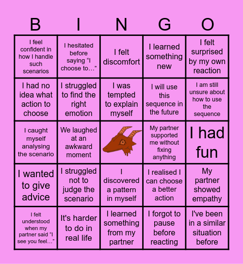 The Dragon Taming Sequence Bingo Card
