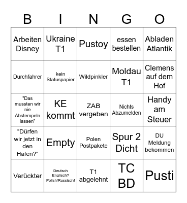 TOR RO Bingo Card