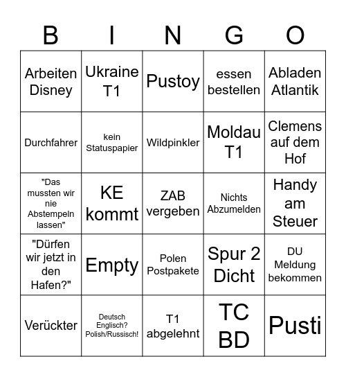 TOR RO Bingo Card