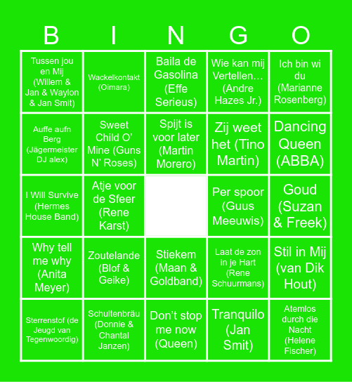 MUZIEK BINGO FORZA Bingo Card