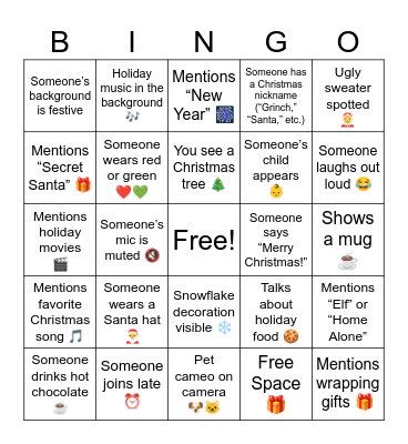Telus Digital Christmas Bingo Card