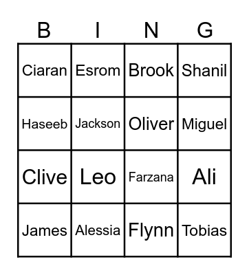 BOps xmas bingo Card