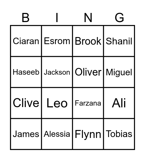BOps xmas bingo Card