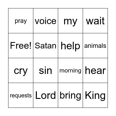 PSALM 5:1-3 Bingo Card