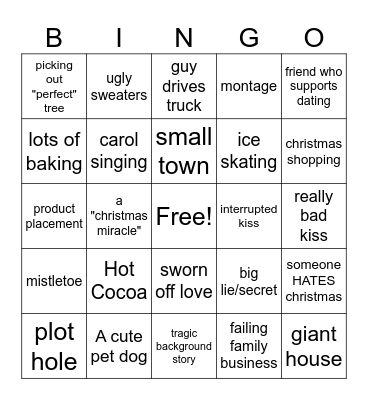 Hallmark Bingo Card