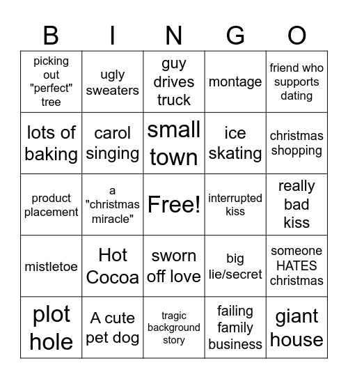 Hallmark Bingo Card