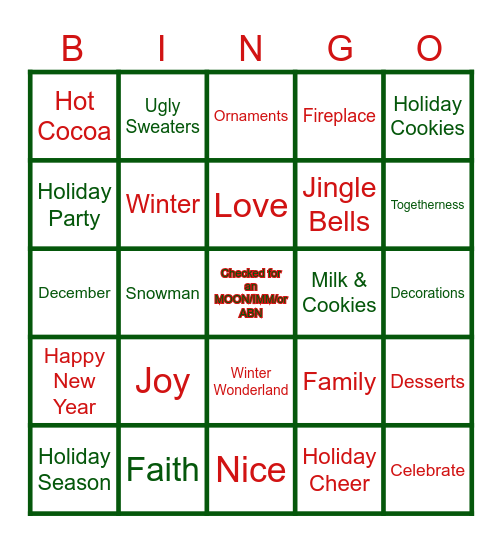 PTAC 2025 Holiday Bingo! Bingo Card