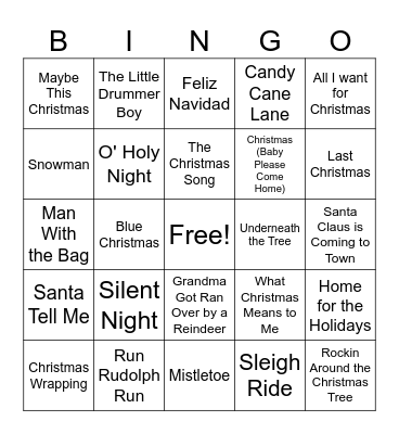 Christmas  Bingo Card