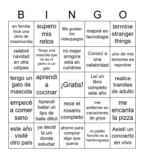 regreso a clases Bingo Card