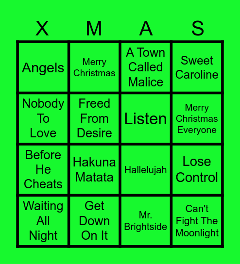 Banging Bangers Xmas (Round 2) Bingo Card