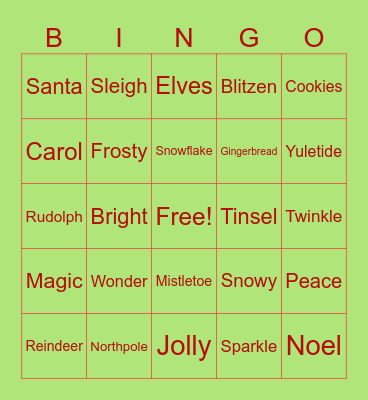 Mann Eye Holiday BINGO Fun! Bingo Card