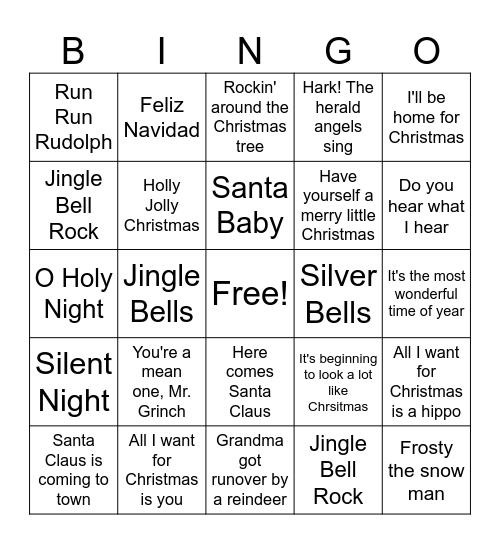 Christmas Bingo Card