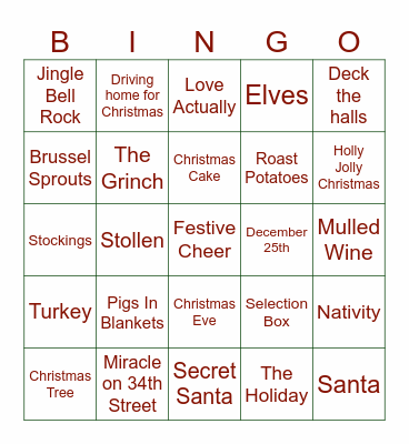 Brandgility Xmas Bingo Card