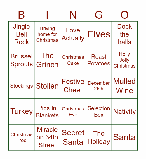 Brandgility Xmas Bingo Card