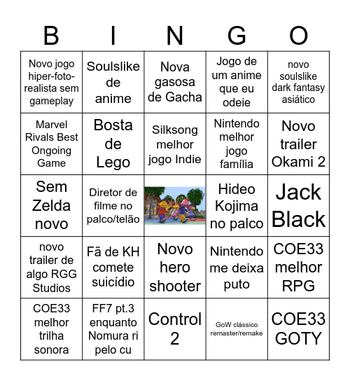The Game Awards 2025 Bingo Card