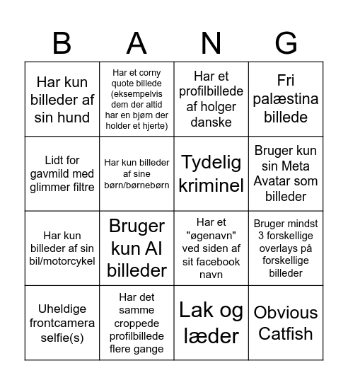 FACEBANG Bingo Card