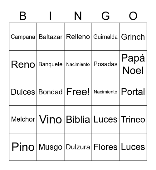 🎅Bingo Familiar🫶🎄 Bingo Card