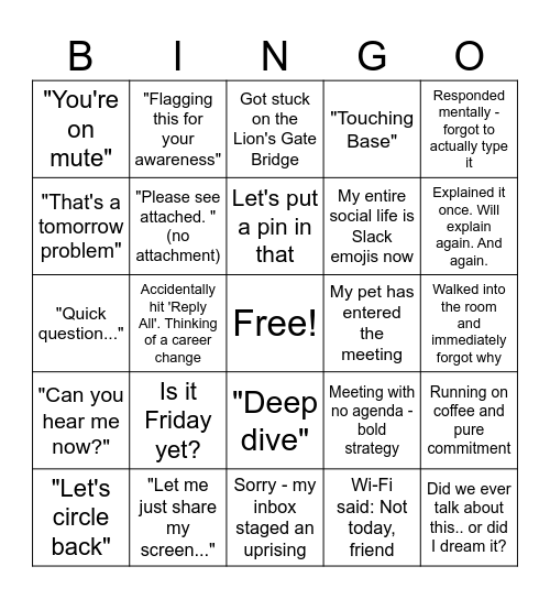 Year-End Office Bingo Round 3 Bingo Card