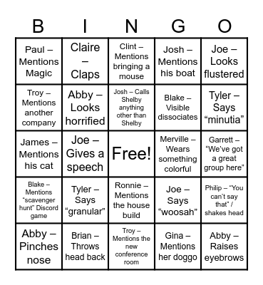 JJ's Card Bingo Card