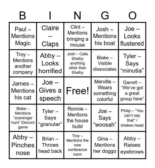 JJ's Card Bingo Card